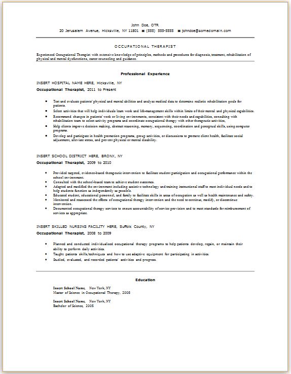 Radiation therapy resume sample