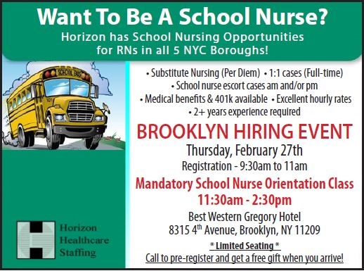 School Nurse Hiring event in Brooklyn